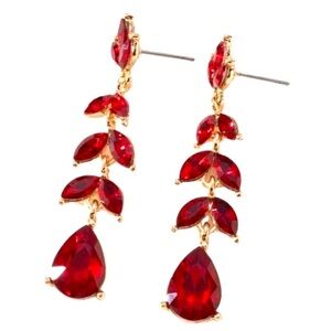 Valentines Day Gifts for Women Her Red Earrings Crystal Rhinestone Statement